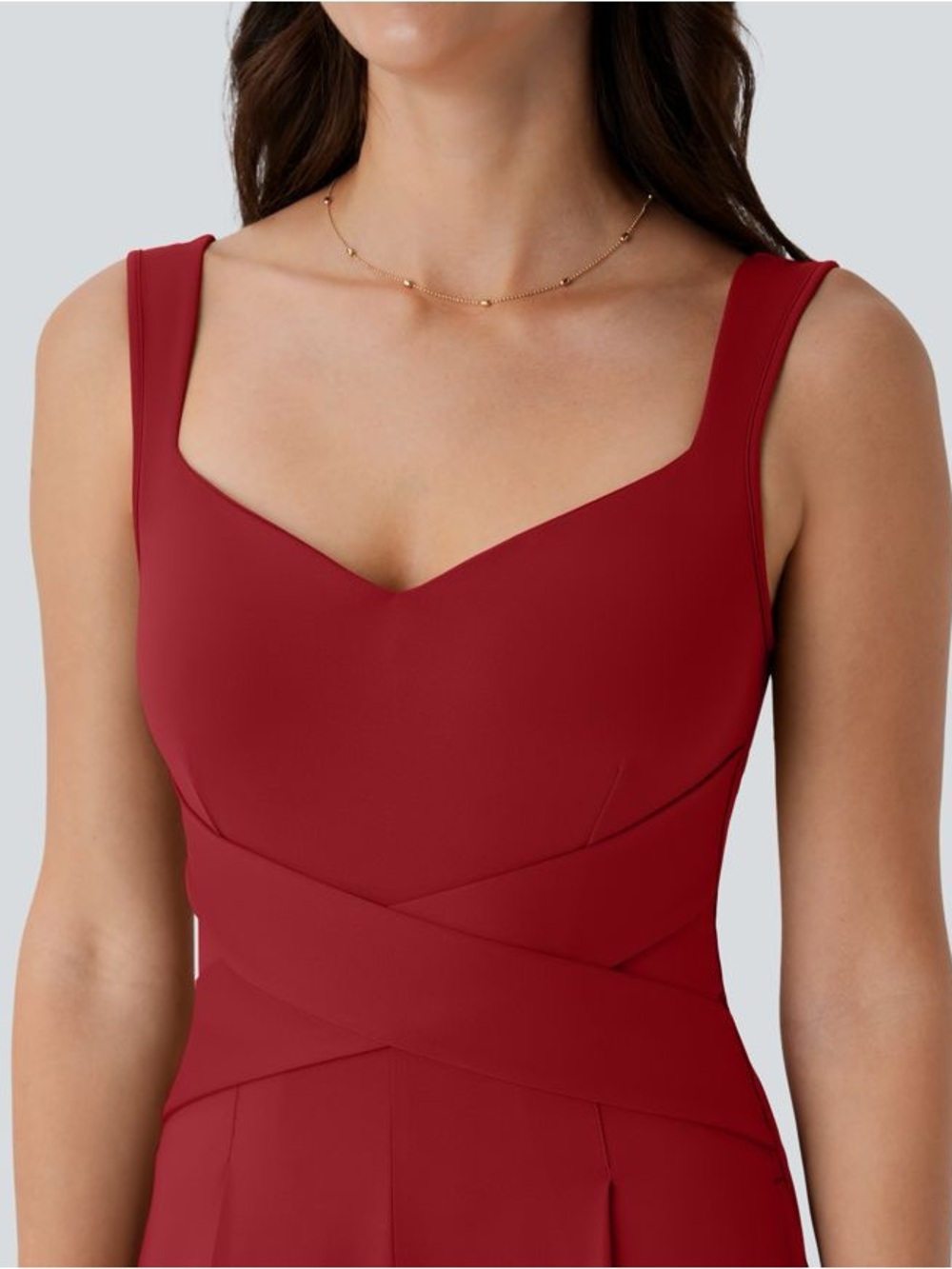 Halara Sleeveless Red Wide-Leg Jumpsuit - Picture 4 of 6